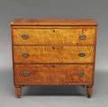 Federal Tiger Maple and Walnut Threedrawer Bureau