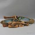 Ten Small Souvenir Bark Canoes