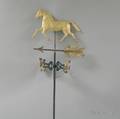 Small Molded Gilded Metal Trotting Horse Weathervane with Directionals