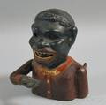 Painted Cast Iron Black Character Mechanical Bank