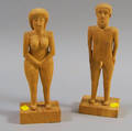 Arliss Watford African American 19241998 Pair of Folk Art Carved Standing Nudes Man