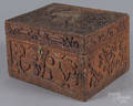 Carved pine lock box