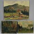 John F Enser American 18981968 Three Landscapes Mountain Pasture Autumn Fantasy