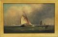 Attributed to Franklin Dullin Briscoe American 18441903 Marine Scene with Catboat