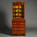 Regencystyle Diminutive Inlaid Mahogany Veneer Bureau Bookcase