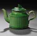 Staffordshire Creamcolored Earthenware Teapot and Cover