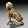 Staffordshire Creamcolored Earthenware Model of a Pug