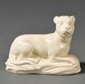 Staffordshire Creamcolored Earthenware Model of a Recumbent Lioness