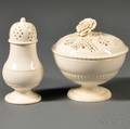 Two Staffordshire Creamcolored Earthenware Items