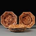 Six Similar Staffordshire Creamcolored Earthenware Plates