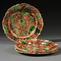 Four Staffordshire Creamcolored Earthenware Plates