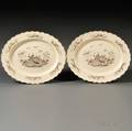 Two Staffordshire Creamcolored Earthenware Platters
