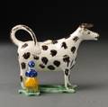 Staffordshire Earthenware Cow Creamer with Milkmaid