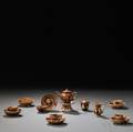 Assembled Staffordshire Creamcolored Earthenware Miniature Tea Service