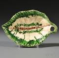 Staffordshire Creamcolored Earthenware Leaf Dish
