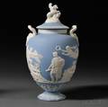 Wedgwood Light Blue Jasper Dip Apotheosis of Virgil Vase and Cover