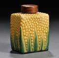 Staffordshire Creamcolored Earthenware Pineapple Tea Canister