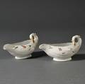 Two Worcester Porcelain Leafmolded Sauceboats