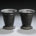 Pair of Wedgwood Black Basalt Bough Pots