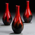 Three Royal Doulton Veined Flambe Vases