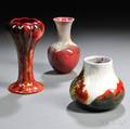 Three Royal Doulton Flambe Vases