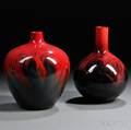 Two Royal Doulton Veined Flambe Vases