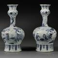 Pair of Dutch Delft Blue and White Vases