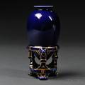 Minton Majolica Cobalt Blue Decorated Amphora Vase