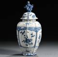 Dutch Delft Baluster Vase and Cover