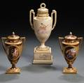 Three Vienna Porcelain Urns and Covers