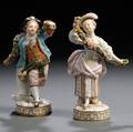 Pair of Meissen Porcelain Figures with Garlands