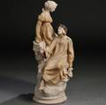 Italian School Late 19thEarly 20th Century Alabaster Sculpture of Dante and Beatrice