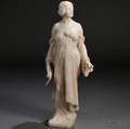 Italian School 20th Century Marble Figure of a Maiden with a Booklet