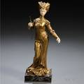 Xavier Raphanel French fl Early 20th Century Bronze and Ivory Figure of a Medieval Spinner
