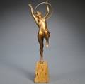 Continental School 20th Century Nude Dancer with Hoop
