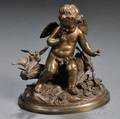 Continental School Late 19thEarly 20th Century Bronze Figure of Cupid