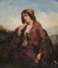 James Stevenson Craig British 18541870 Portrait of a Young Woman in a Landscape