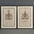 Four English Framed Engravings of Heraldic Crests