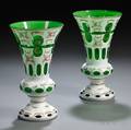 Pair of Bohemian Overlay Glass Vases