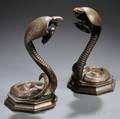 Pair of Bronze Cobra Lamps