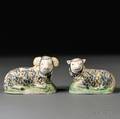 Pair of Staffordshire Pearlware Models of a Ram and Ewe
