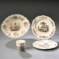 Four Staffordshire Creamcolored Earthenware Items