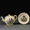 Two Staffordshire Creamcolored Earthenware Items