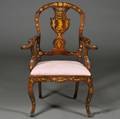 Italian Inlaid Walnut Armchair