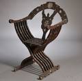 Near Eastern Motherofpearlinlaid Fruitwood Savonarola Chair