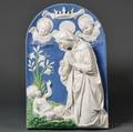 Della Robbiastyle Ceramic Wall Plaque Depicting the Madonna and Child