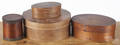 Four bentwood pantryspice boxes