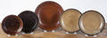 Five redware platesshallow bowls