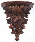 German carved walnut black forest shelf