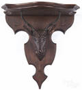 German carved walnut black forest shelf